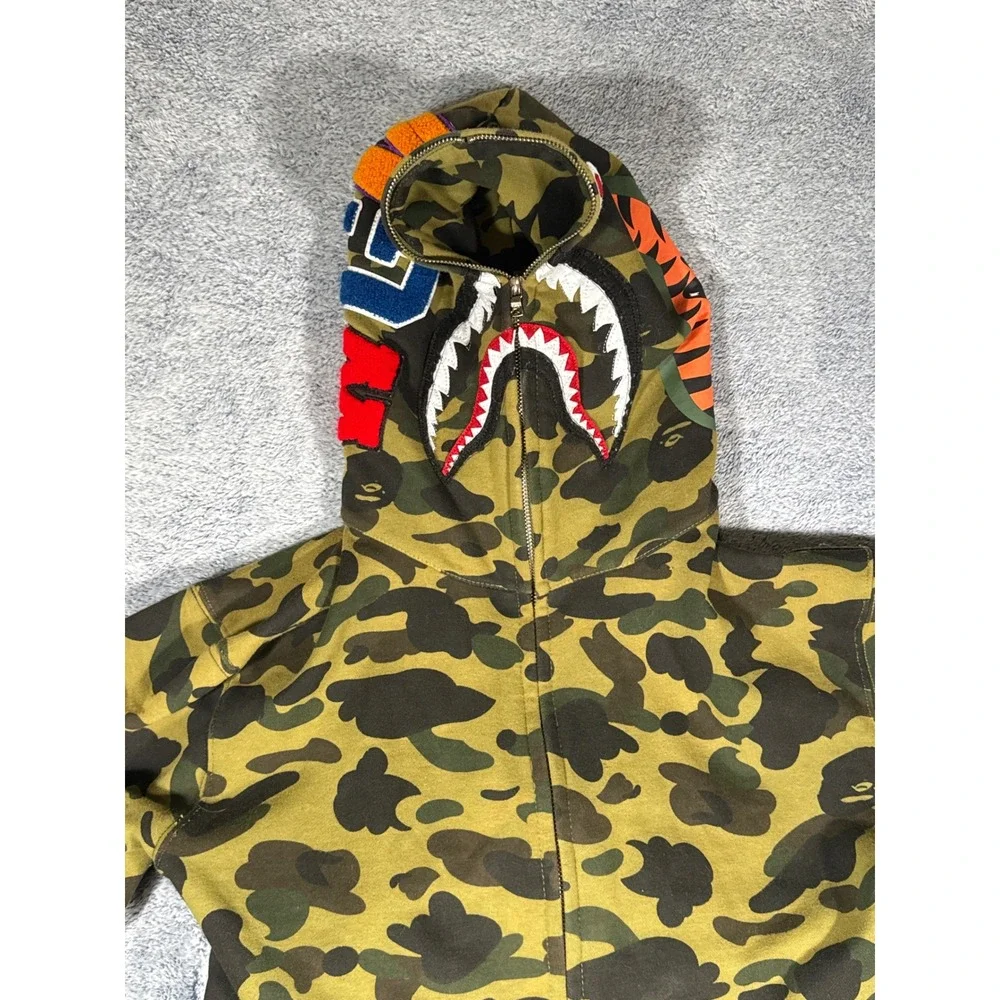 A Bathing Ape BAPE 1st Camo Shark Full Zip Hoodie Green XL Streetwear - Picture 13 of 16